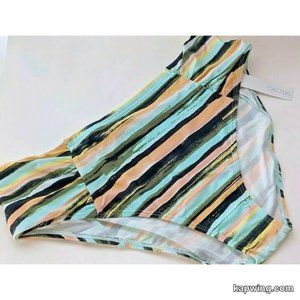 Plus Size 3X Bathing Suit Bottom Teal Peach Black